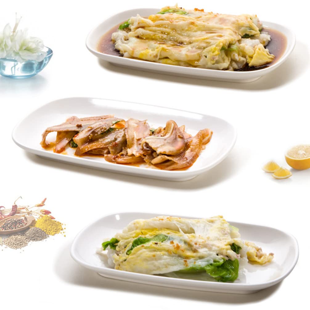 Półmiski do serwowania, zestaw 4 białych talerzy deserowych, 7-calowe porcelanowe talerze do serwowania deserów sushi, przystawek, mięsa/650