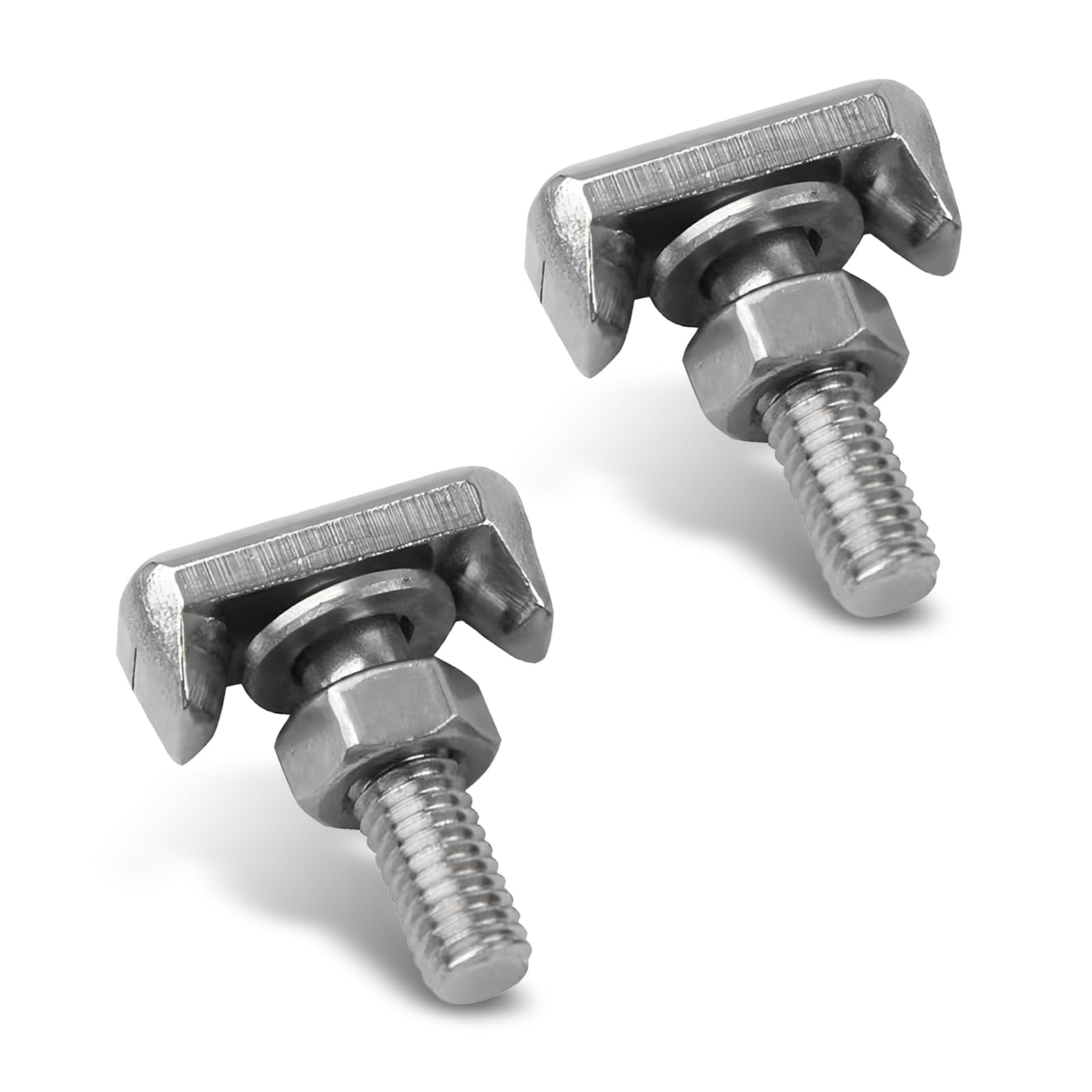 Flygun 2 PCS Car Power Terminal Bolts, 304 Stainless Steel T-Type Fixed Power Replacement Bolt Nut Washer, Cable Extender Replacement Repair