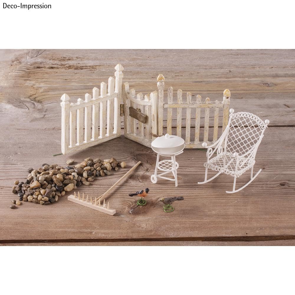 Arche à Rosiers Miniature Rayher - Métal Blanc 8,2x4,1x15,5cm - Pour Maison De Poupée Ou Décoration