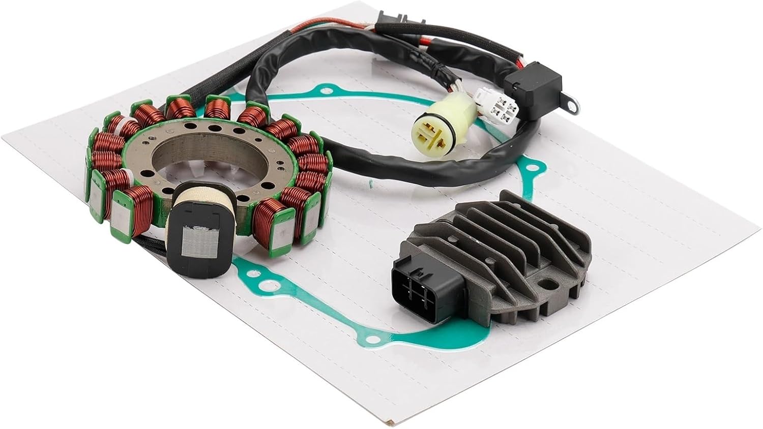 Stator Regulator Rectifier & Gasket Compatible With Yamaha Grizzly 600 YFM600F 1999-2001 ATV