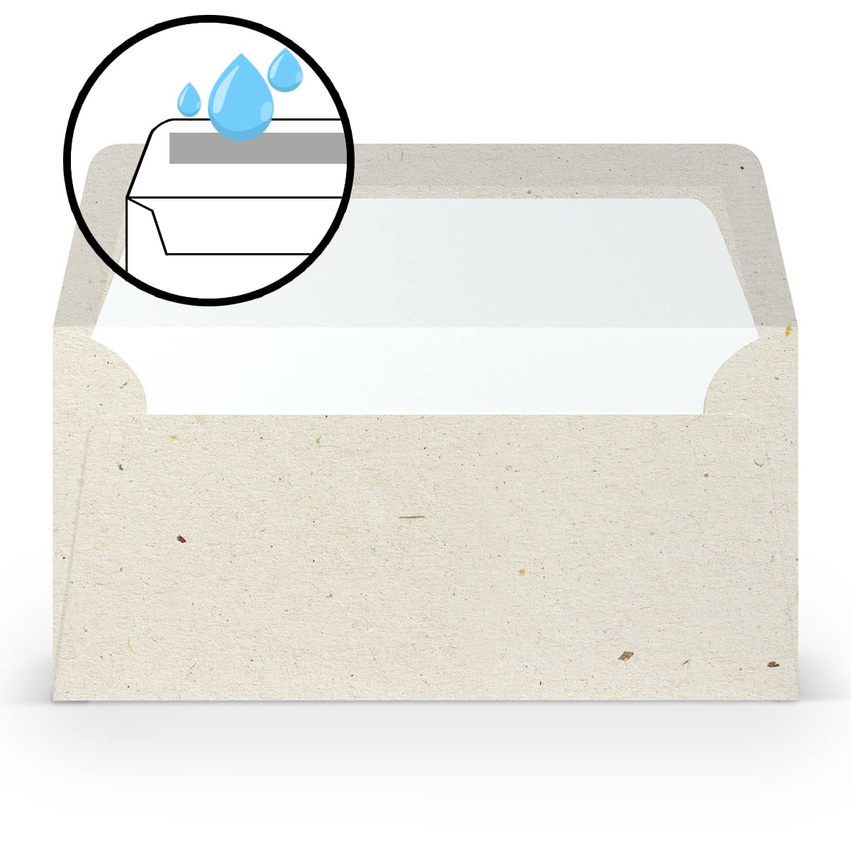 PAPERADO 300 Briefumschläge DIN lang/DL - Terra Vanilla Creme Beige - 100 g/m² Kuvert ohne Fenster 22 x 11 cm - Umschläge mit Nassklebung gerader Klappe