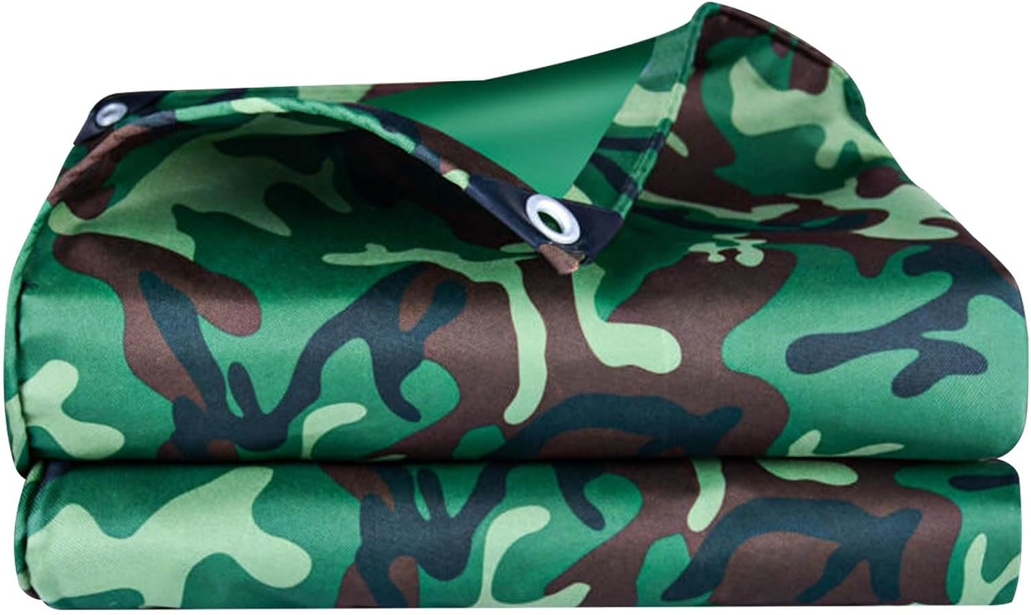 Green Camo Canvas Tarp with Rustproof Grommets, Heavy Duty Waterproof Tarpaulin Cover for Garden Furniture, Ground Sheets, Pool Cover, Camping, Room(1x1.2m)