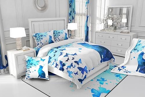 Miniatura 25 de Juego de ropa de cama de dibujos animados para niños, funda de edredón con estampado de vaca rosa, tamaño Queen, funda de edredón de piel de vaca