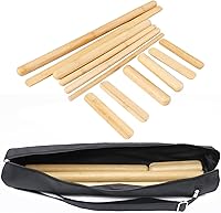 Vista 1 de Juego de 12 palos de masaje de bambú con una bolsa de transporte, rodillo de masaje para moldear el cuerpo, palos de masaje Guasha, herramientas