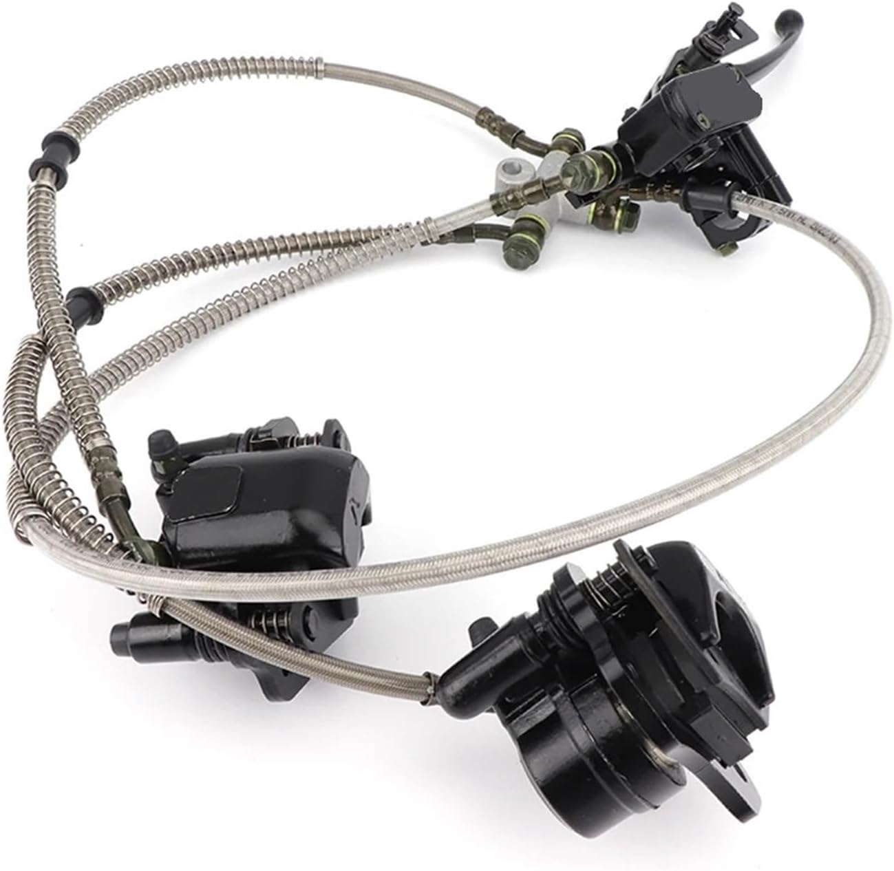 Compatible with 110cc 125cc 150cc 200cc 250cc ATV Off-Road Quad Motorcycle Front Disc Brake Master Cylinder Hydraulic Caliper Assembly(Without Brake Disc)