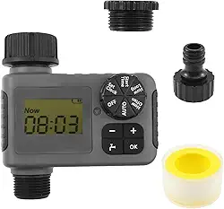 Temporizador de irrigação, temporizador de água programável para mangueira de jardim ao ar livre, atraso de chuva, rega manual e controle automático de irrigação, temporizador de mangueira para