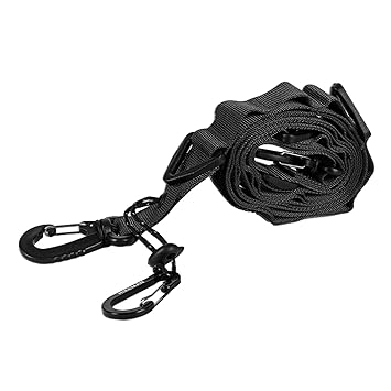 UJEAVETTE Camping Lanyard Hanger Outdoor Hanging Rope Storage Strap for Hiking Hammock Black