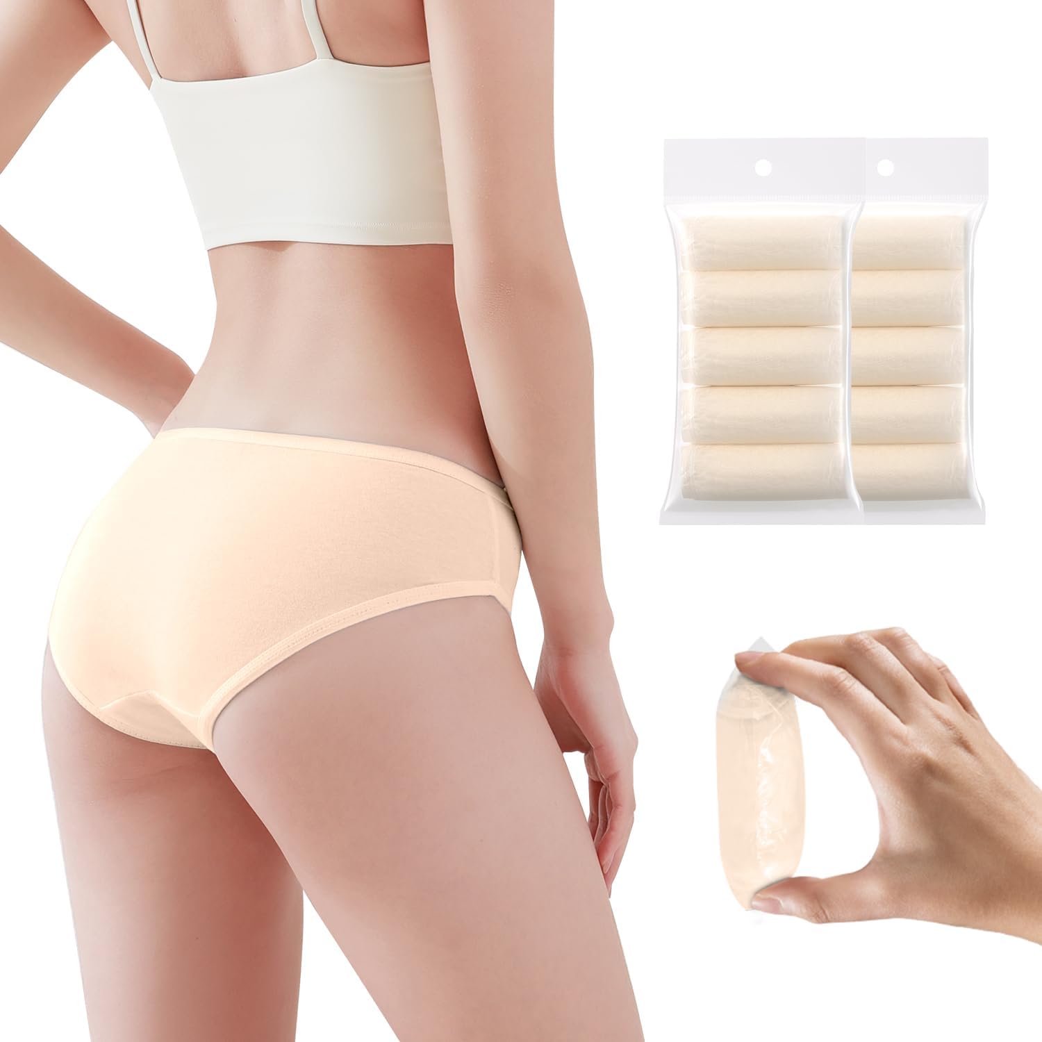 20/10/5 Pack Women's Disposable 100% Cotton Underwear Ladies Briefs Panties for Travel Hotel Spa Hospital Stays Emergencies