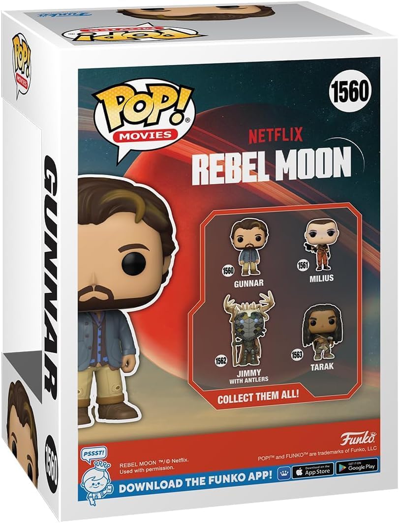 POP Movies: [Rebel Moon] - Gunnar Funko Vinyl Figure (Bundled with Compatible Box Protector Case), Multicolor, 3.75 inches
