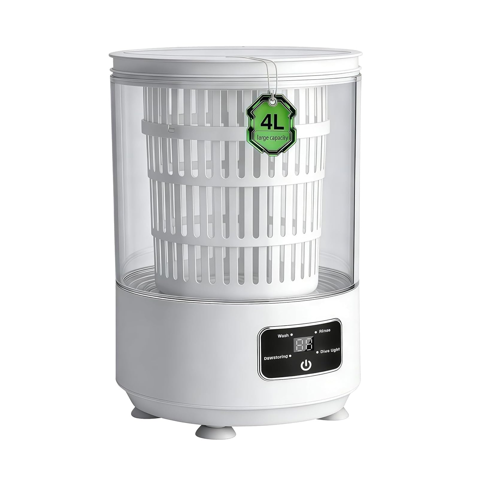FROMCEO Compact Cordless Laundry Washer with Built in Battery for Delicate Clothes Dormitory Camping Water Saving Technology Portable Washing Machine