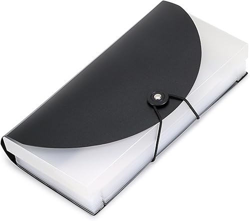 BTSKY Carpeta de archivos expansible, organizador de mano con 13 bolsillos, organizador de cartera de polipropileno para tarjetas, recibos, cupones