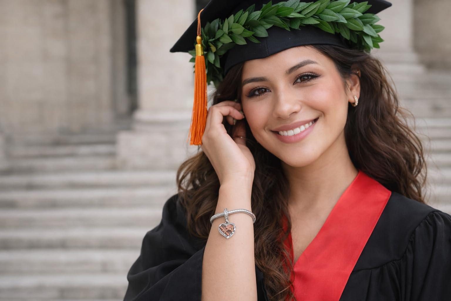 Charm Laurea Compatibile Tutte Marche Pendente Diploma Gufo Pergamena Cappello Libro Cuore Stella Compleanno Anniversario Ciondoli Originale Bead Argento
