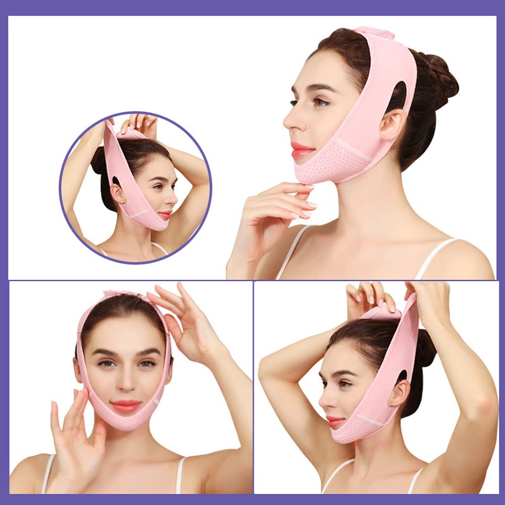 Masque Lifting Visage En V Ajustable - Bandage Raffermissant, Réducteur De Double Menton