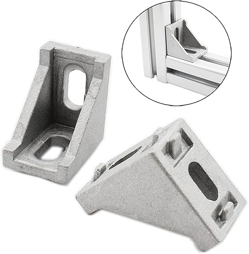 Miniatura 6 de Paquete de 10 soportes de esquina de perfil de aluminio, 1.102 x 0.787 x 1.102 in en forma de L, soporte de junta en ángulo recto, conector de
