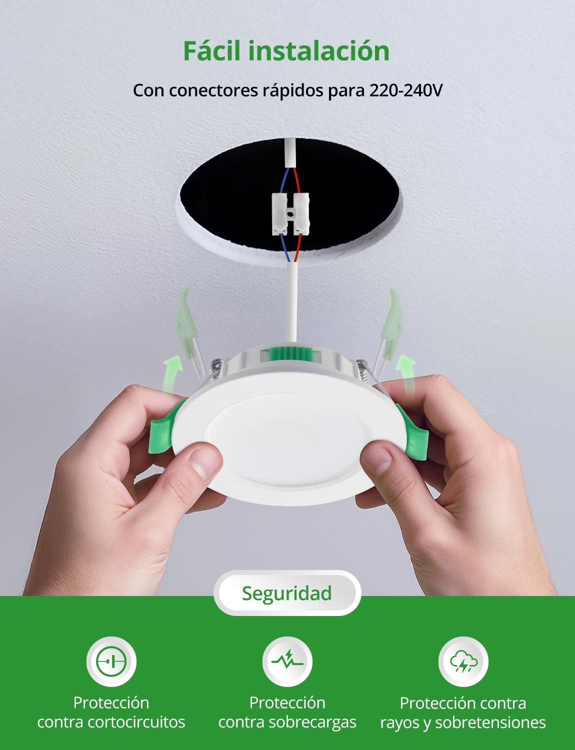 HOMEOW Downlight LED Regulable, 5W Interior Focos Techo Empotrable Blanco Cálido 2700K, Natural 4000K y Frío 6000K, Ojos de Buey IP44 Baño, Apertura 68-80mm, Extraplano 25mm, Pack 20