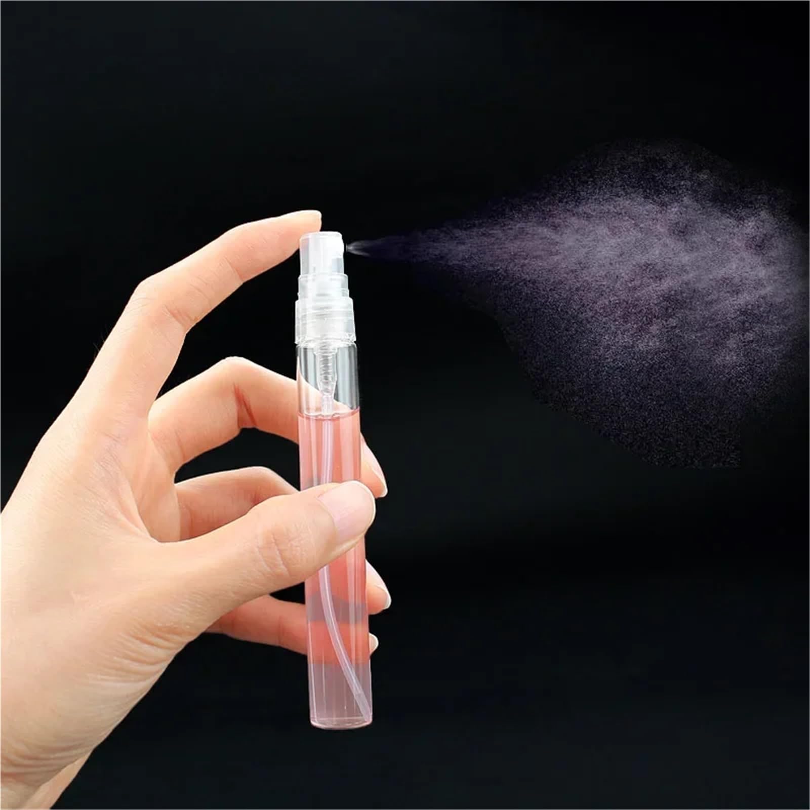 Mini bottiglie di profumo in vetro da 10 ml con atomizzatore da viaggio, fiale vuote, 5 pezzi | Nebbia spray ricaricabile per borsa, tasca, bagaglio a mano. A prova di perdite e portatile. (5 ml)
