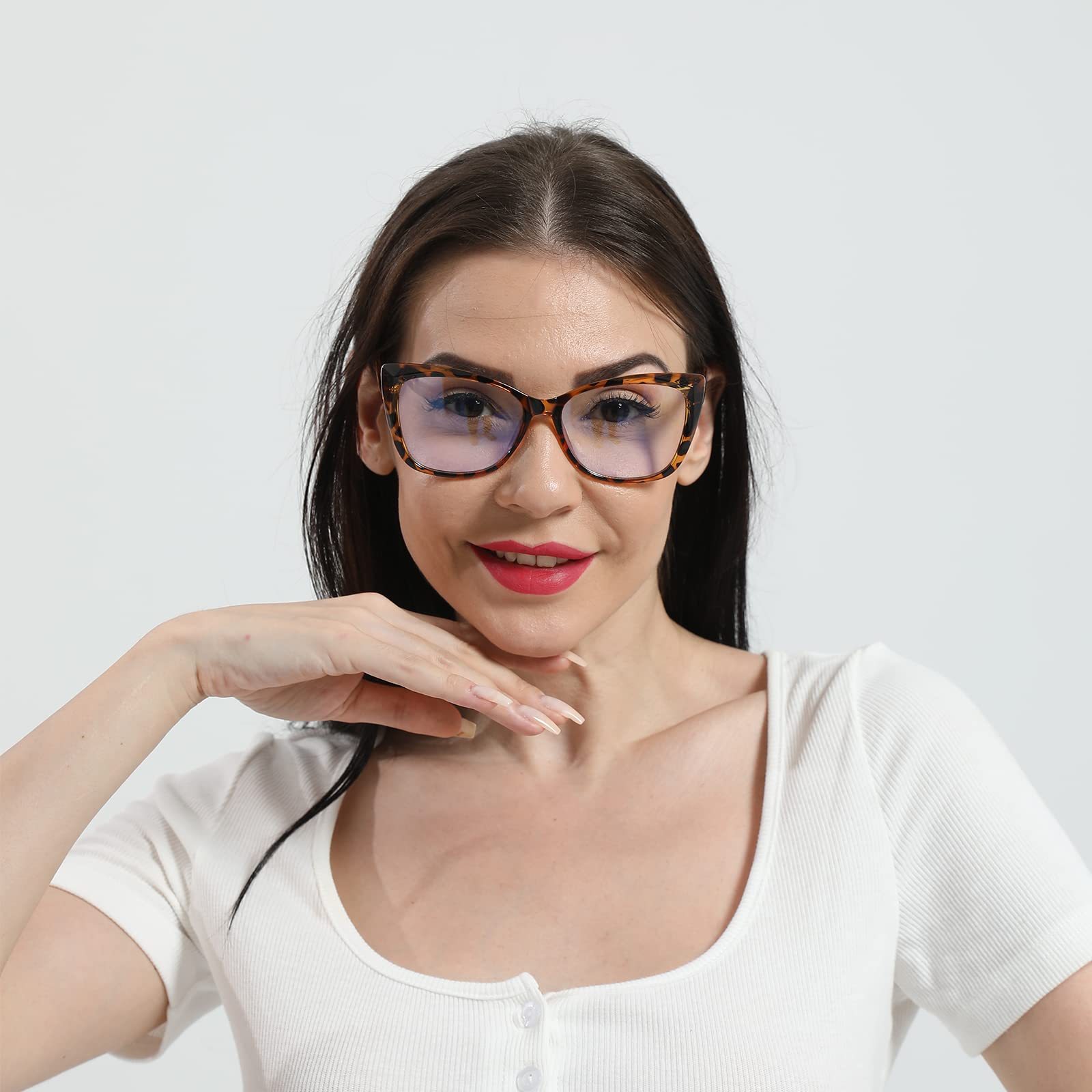 Prtcslwd - Juego de 3 lentes de ojo de gato para mujer, color azul, con bloqueo claro
