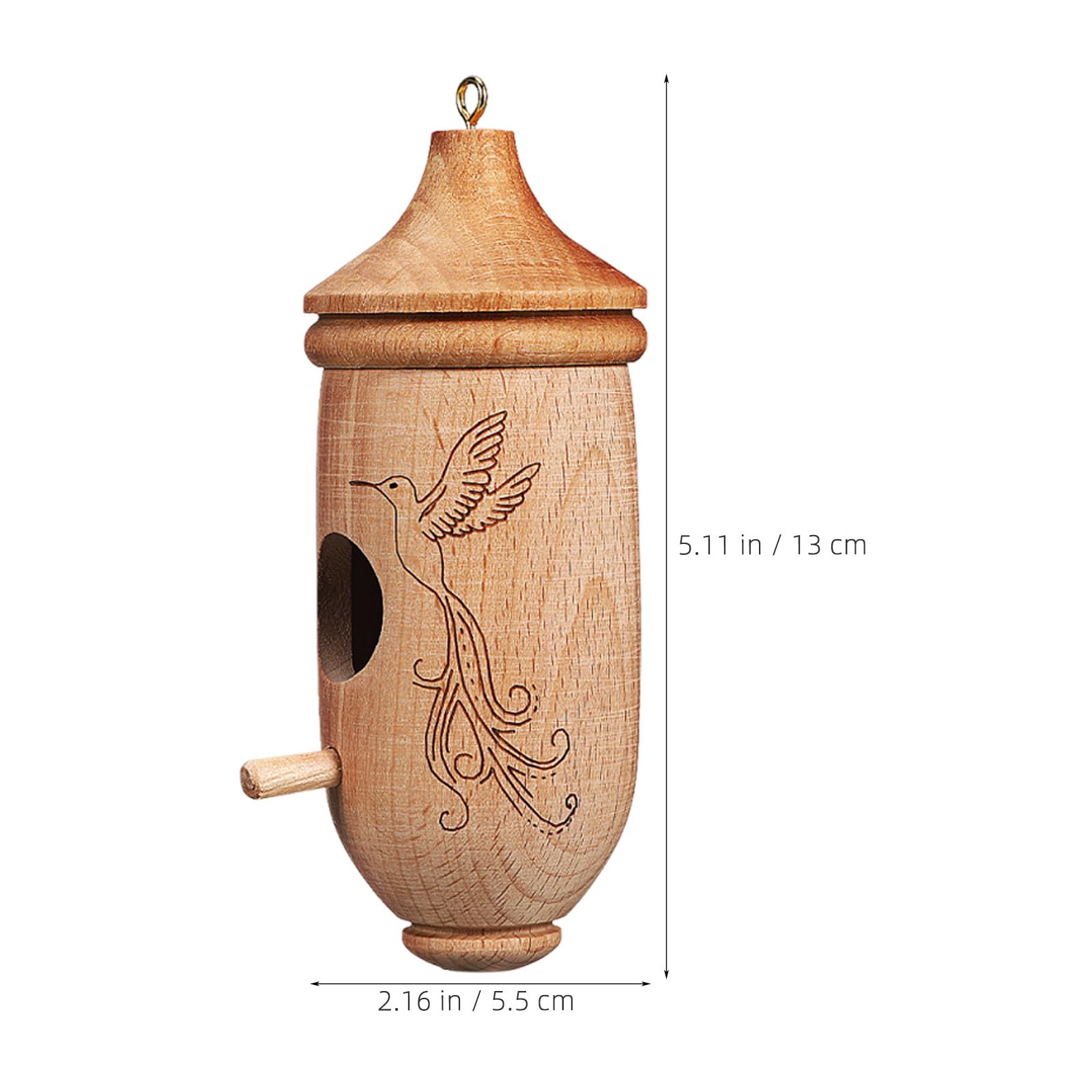 Operitacx 6 Casitas de Madera Natural para colibríes, para Colgar en el Exterior | Casitas rústicas de Madera para anidar pájaros al Aire Libre | Adorno de para jardín