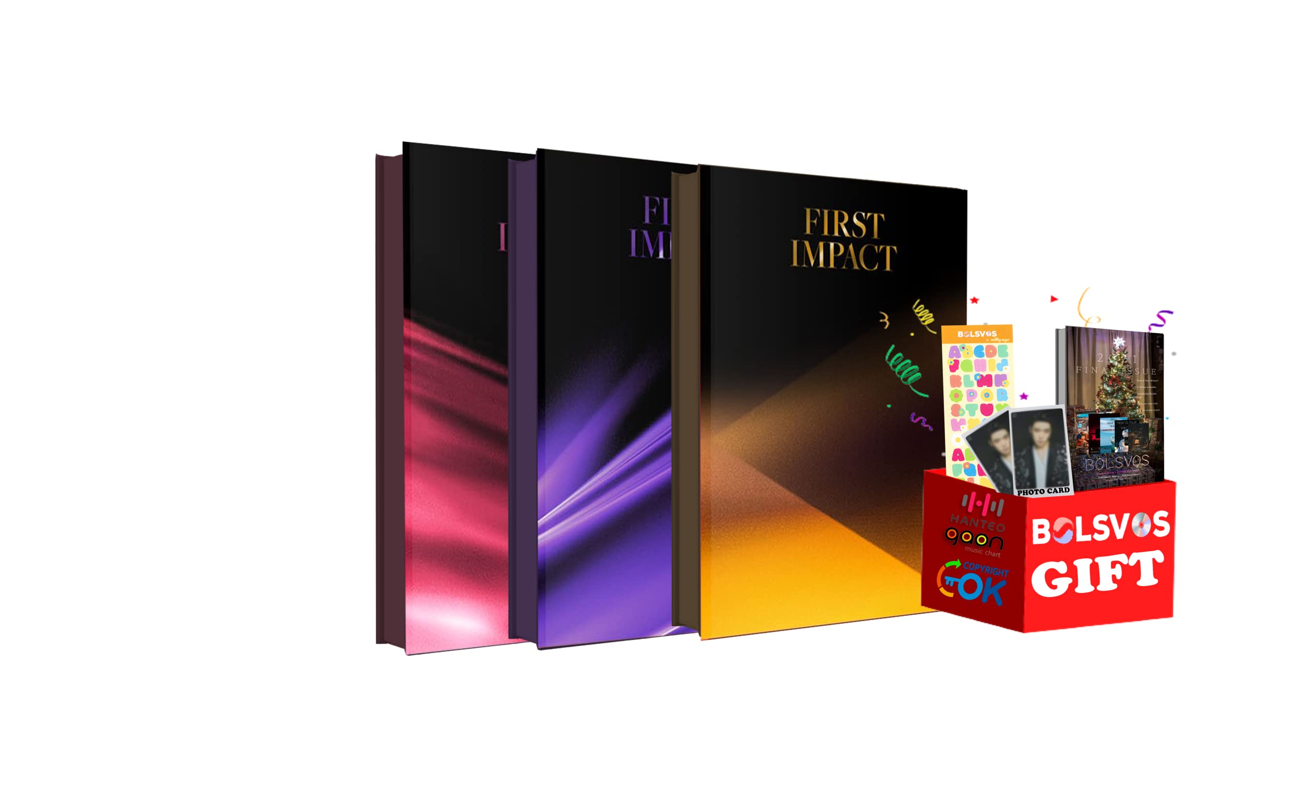 Kep1er - First Impact [Full Set ver.] (1st Mini Album) 3 Albums+Pre Order Limited Benefits+BolsVos K
