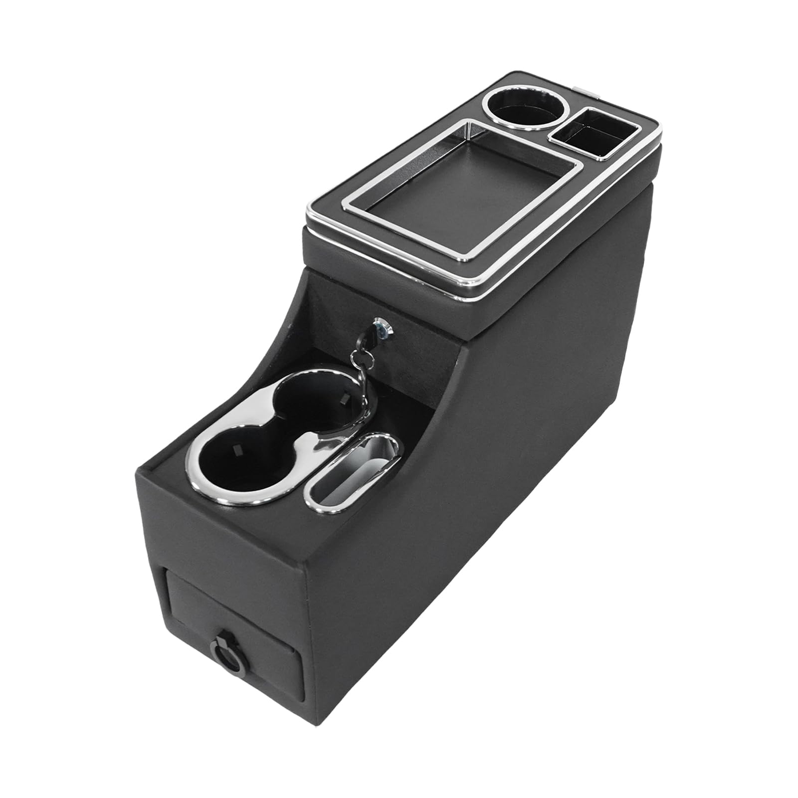 OAWHECH Universal Console Organizer Between Seat for Minivans, SUVs, Middle Van Bench with Wheelers Locking&Sliding Lid Design