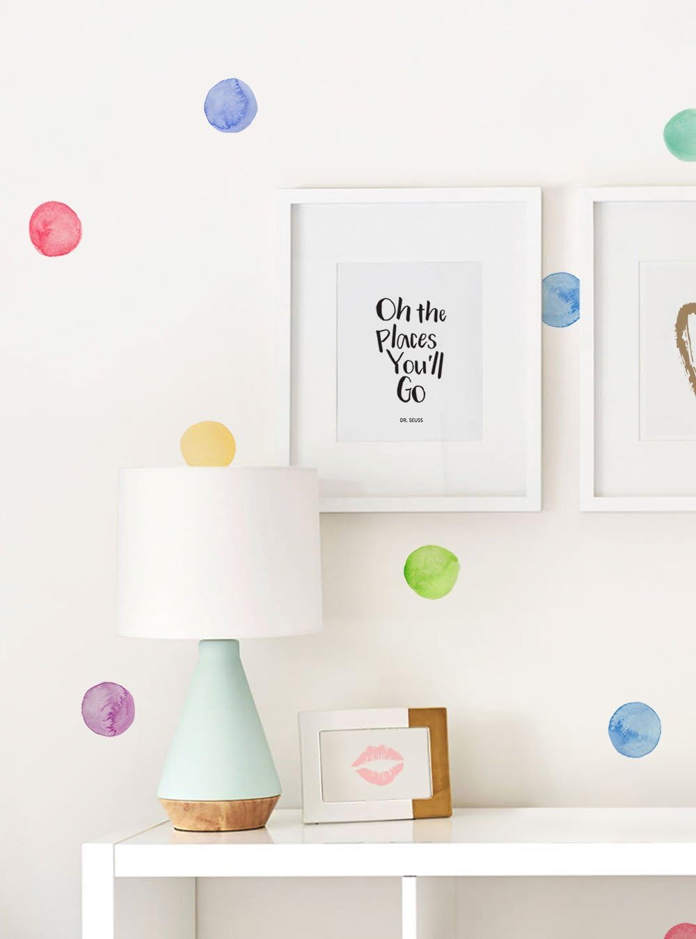 Simple Shapes Watercolor Dots Wall Stickers - (Rainbow)