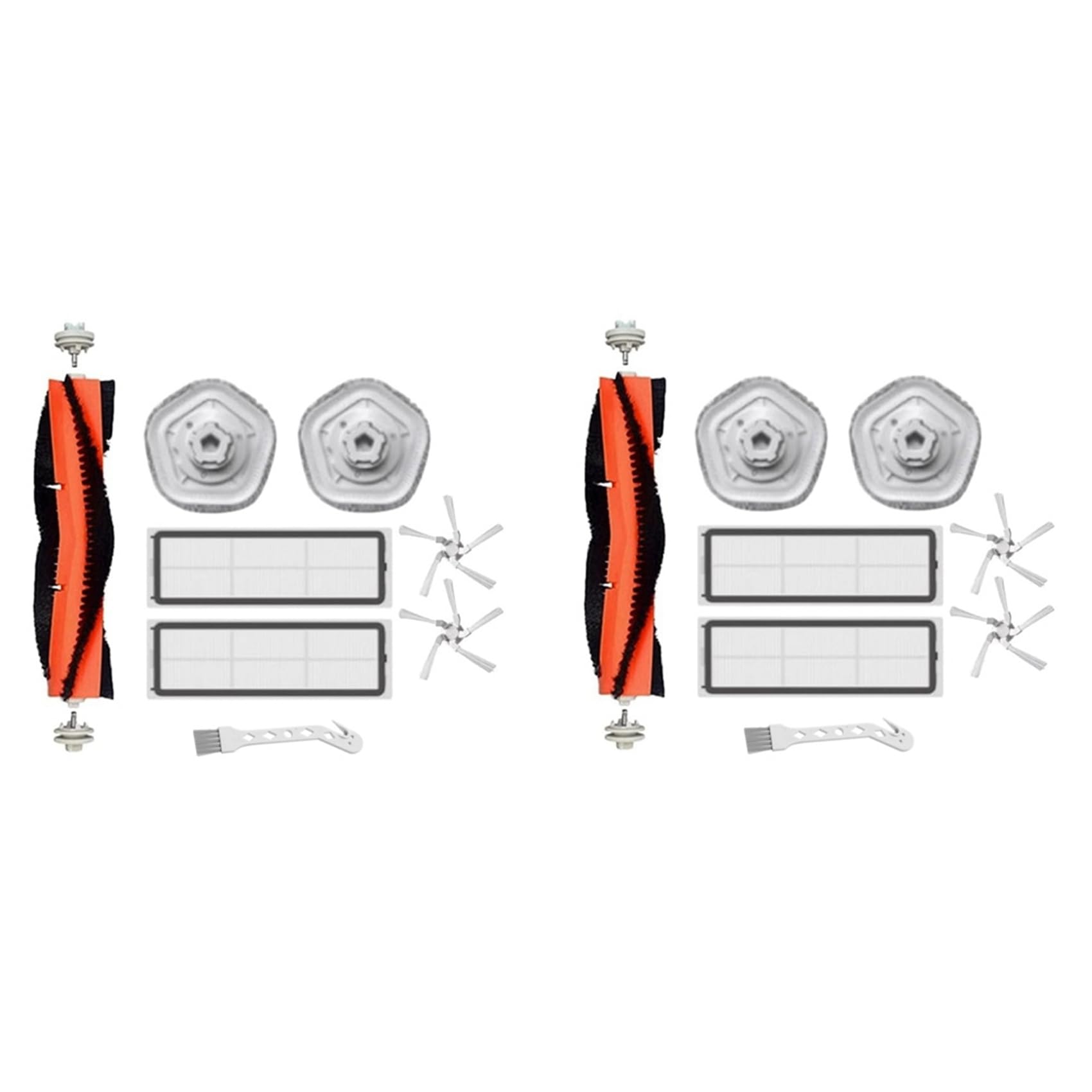 Hndhbfgrt 2X Replacement Part Kit for W10 W10 Pro Robot Vacuum Cleaner Main Side Brush Mop Cloth Hepa Filter