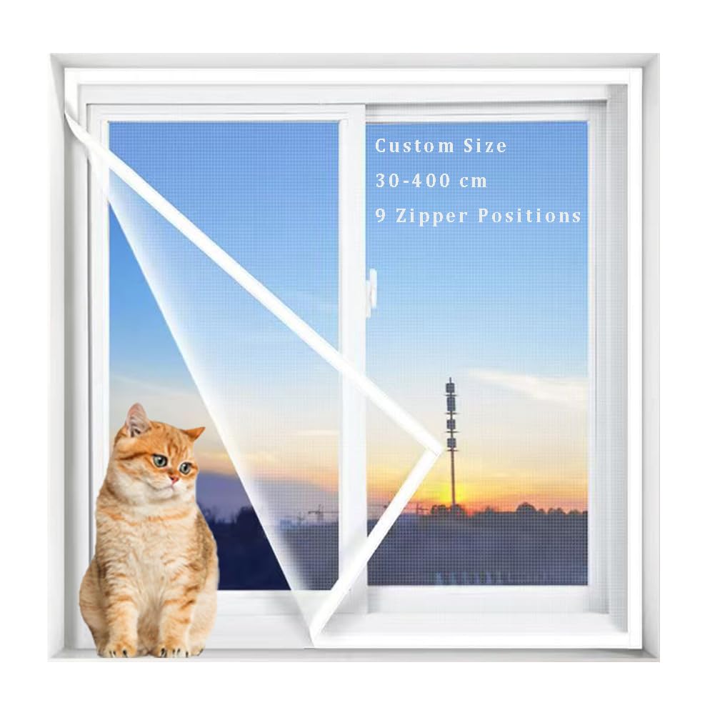 Lesone Custom Cat Proof Window Screen, Fly Screen Anti-Bug Mosquito Netting, Balcony Window Safety Screen Mesh For Shutters/Sliding/Casement Windows
