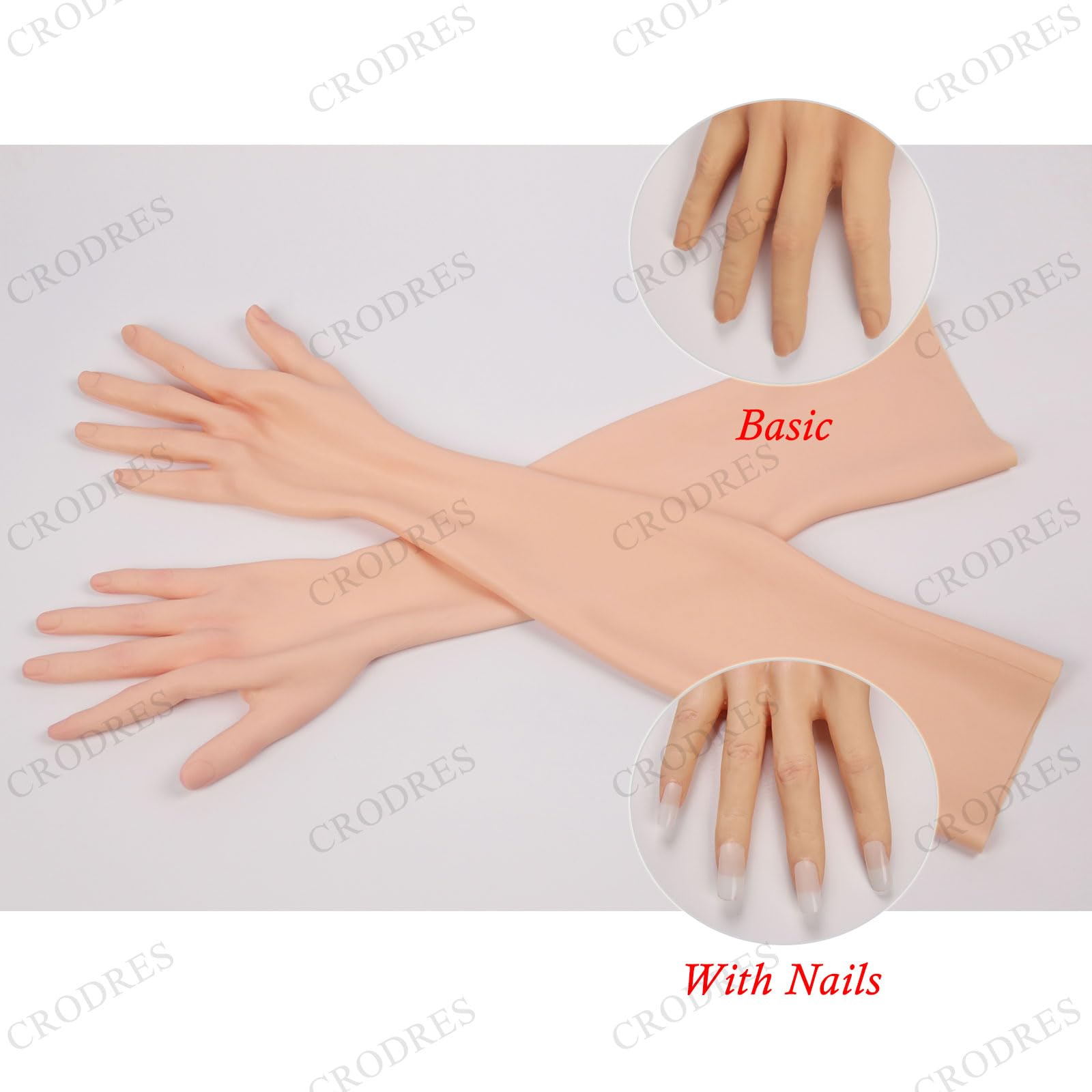 Crossdressing Silicone Gants Faits à la Main Peau Artificielle Bras Couverture brûlure Cicatrices Fausses Mains réalistes Femmes prothèse Gants