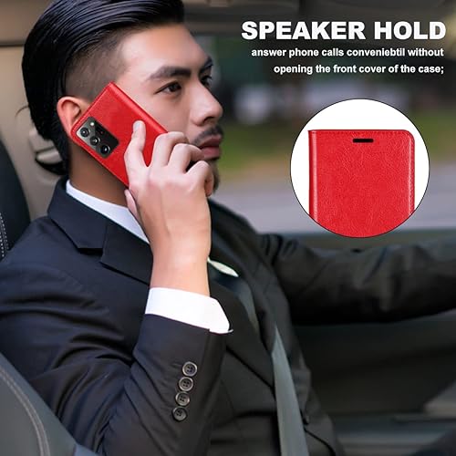 Miniatura 8 de iCoverCase Funda tipo cartera para Samsung Galaxy S22 Ultra con soporte para ranuras para tarjetas, función atril de cuero premium con función