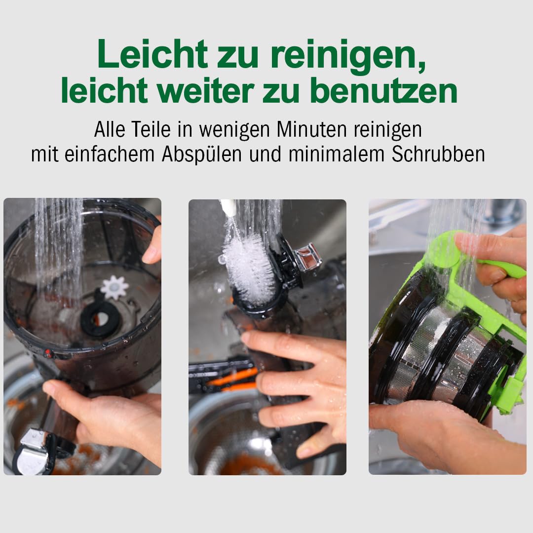 Kuvings AUTO10S Entsafter – Pflegeleichter Slow Juicer mit 3L Fassungsvermögen und 200W Motor ideal für Obst, Gemüse und Smoothies. (Matt Black) KHS-2571