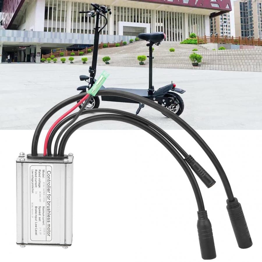 Regulador Patinete Electrico Controlador de Motor E-Bike Scooter sin escobillas 3 6V/48V15A con Adaptador Impermeable Motor de Bicicleta eléctrica Cuadrada Controlador del Motor