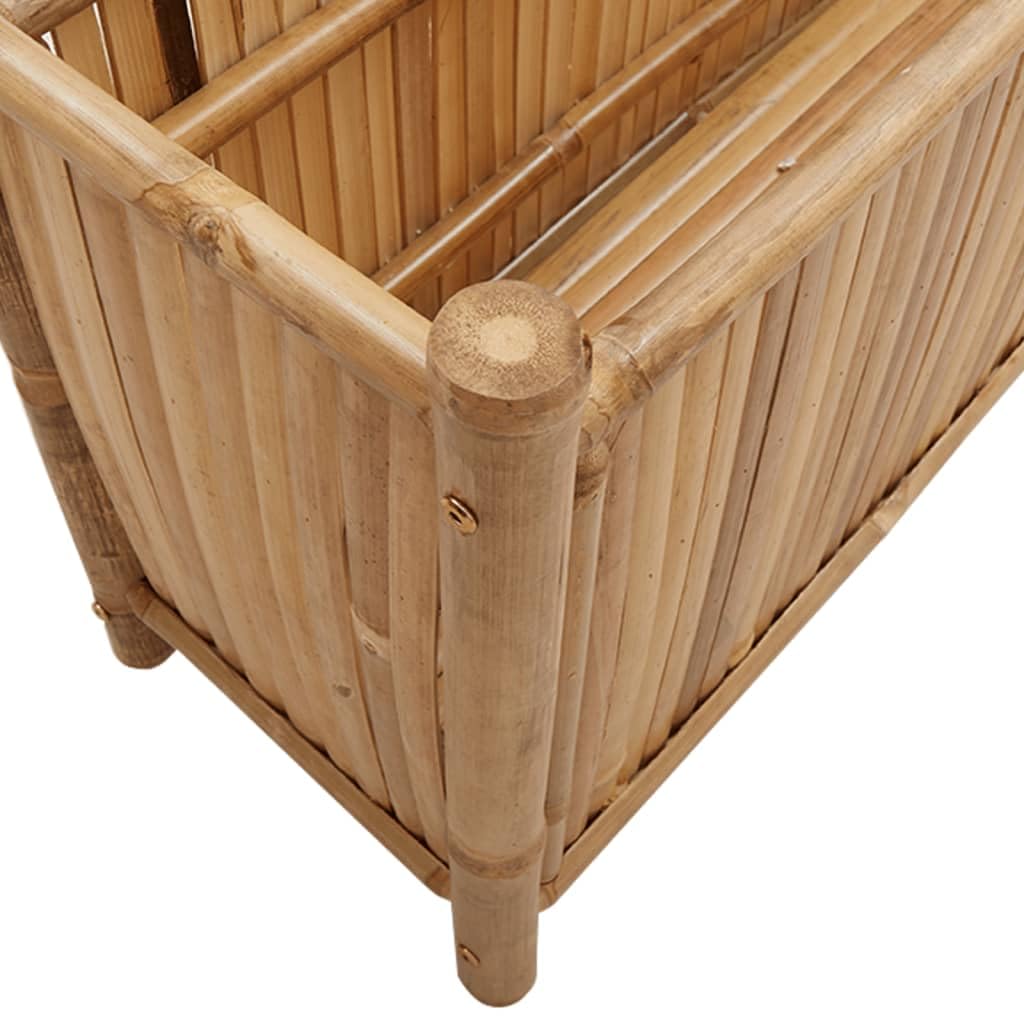 Fioriera da Esterno in Bambù Naturale 100x30x50 cm | Vaso rialzato rettangolare per orto e fiori, ideale per arredare il balcone, terrazzo o giardino con stile naturale.