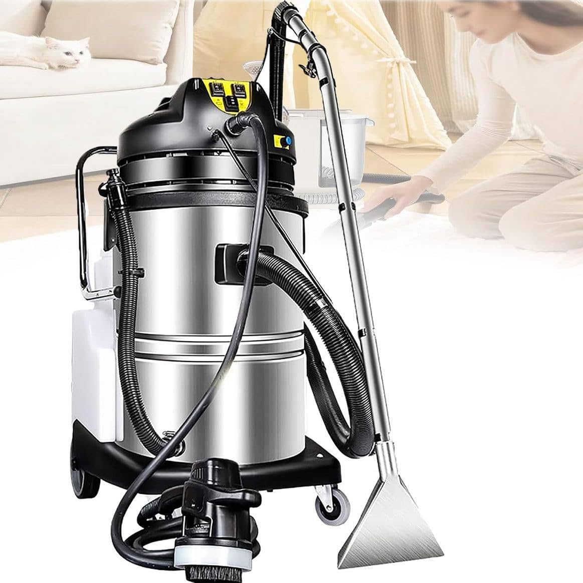 20L/30L/40L Commercial Carpet Cleaner Machine - 3 in 1 Portable Ex-tractor for Car Detailing | Stainless Steel Body Carpet/Sofas Cleaner Machine,20L
