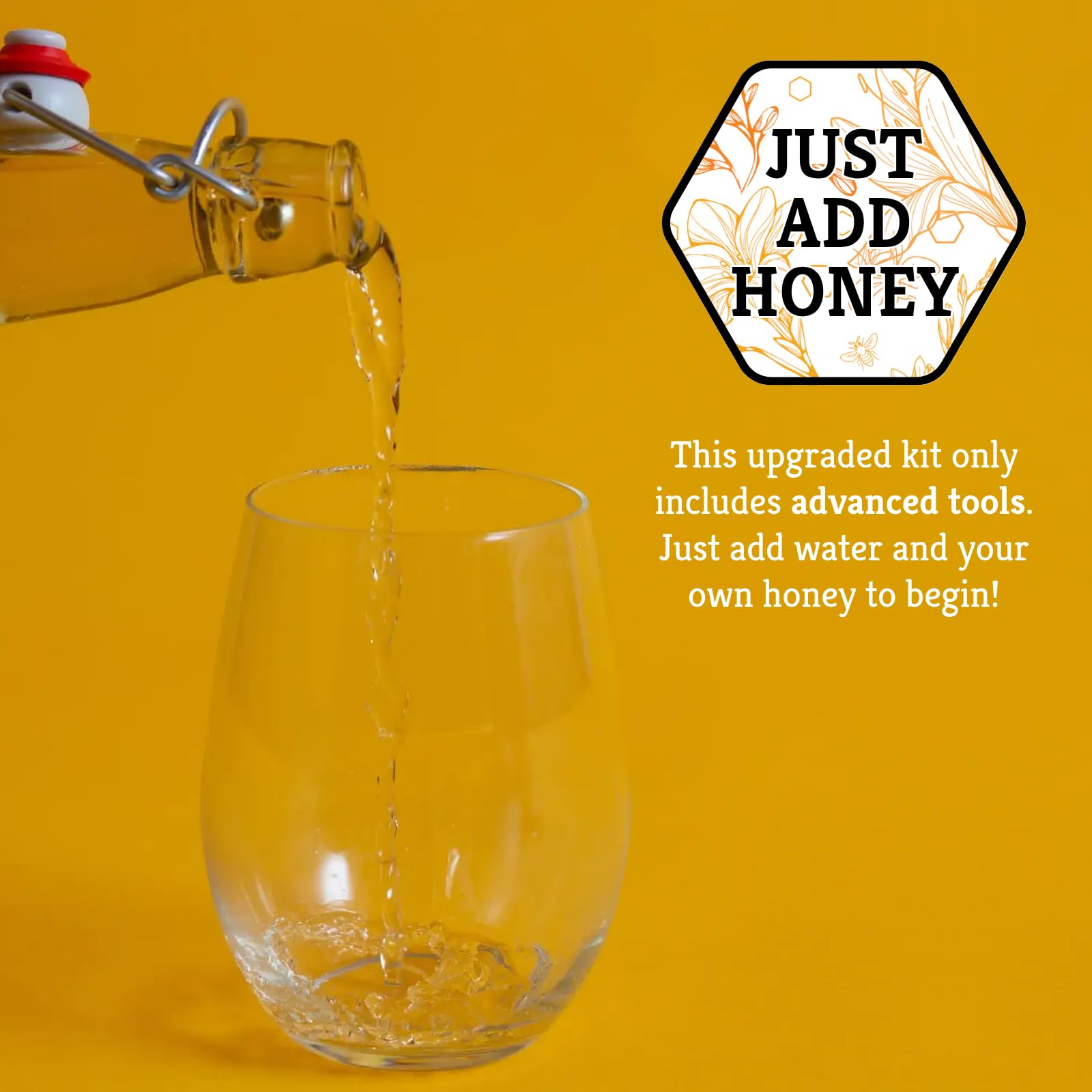 Craft A Brew - Kit de preparación de hidromiel de lujo - Juego de iniciación de cerveza casera de 1 galón con herramientas de endulzamiento y embotellado - Kit de elaboración de hidromiel para