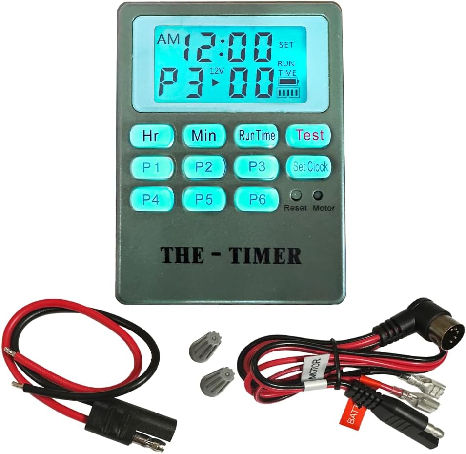 The Timer Wildlife Feeder Controller for Deer, Turkey, Hog and Other Wildlife Feeders, 12 Volt or 6 Volt, Easy to Program and Install with Backlit LCD, Multiple programmable Feed Times