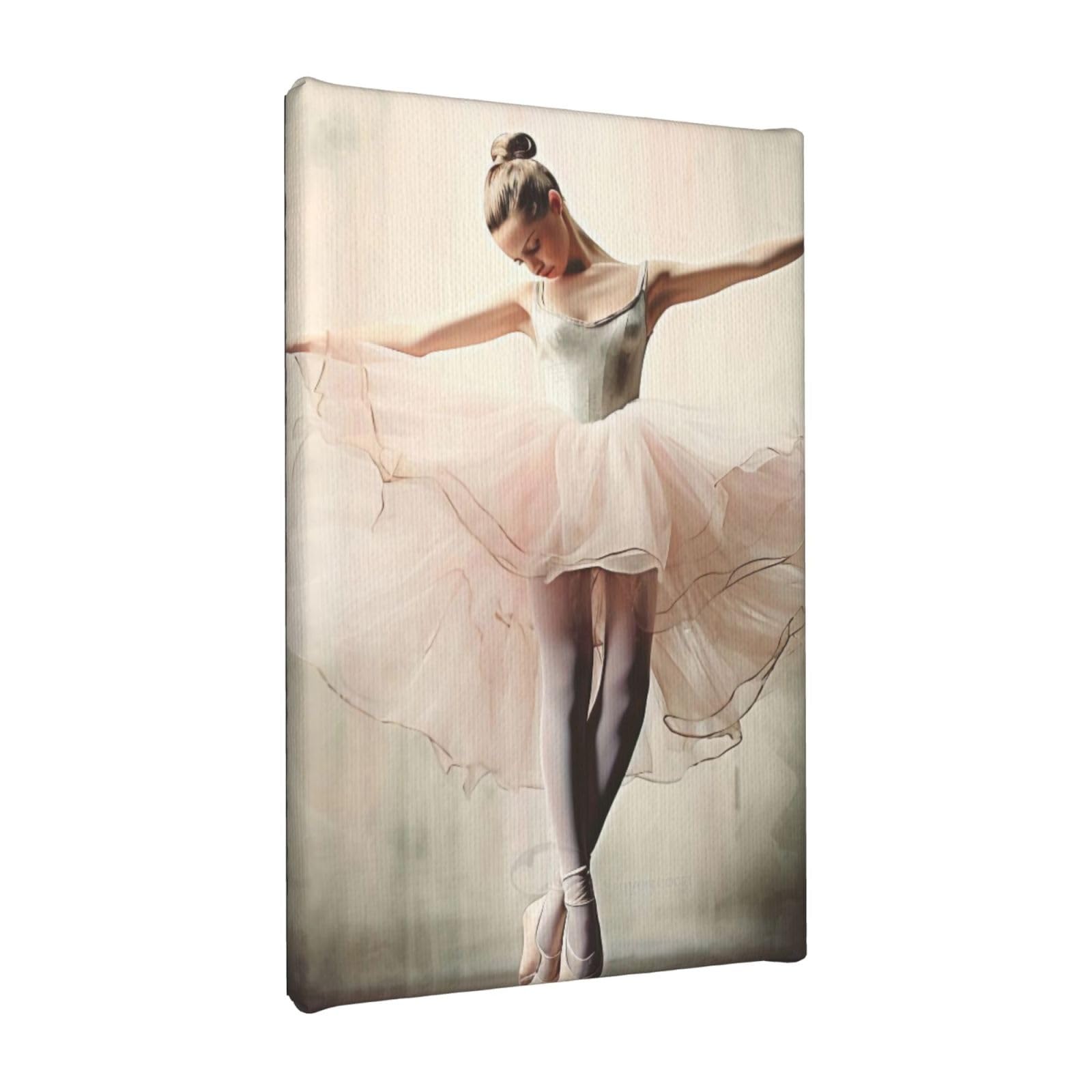 YKLJG Ballet shoes Printed Wall Art Canvas Painting 20x30 CM Wooden Framed Picture Painting Artwork Prints for Bedroom Kitchen Home Office Decor