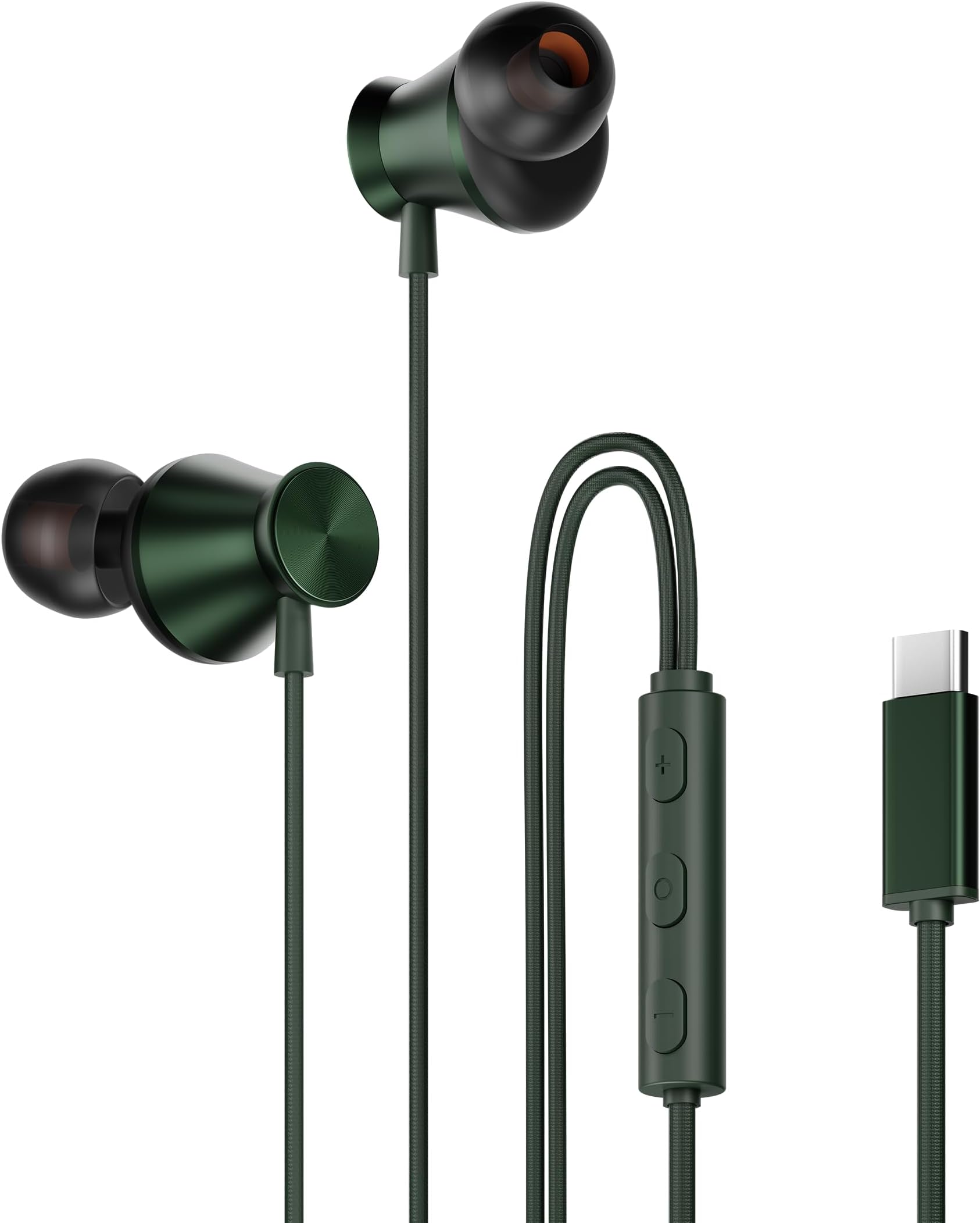 Nova in Ear C Type Earphones Wired with Mic,13mm Driver, in-line Control, Metallic Built, Powerful Bass, Comfortable & Lightweight (Green)