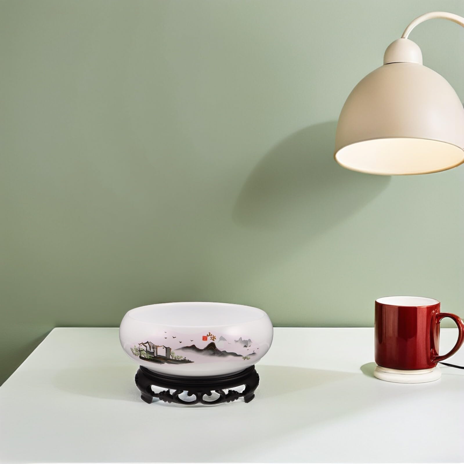 Toyvian Ceramiczna Doniczka Hydroponiczna Lotus Bowl Biała Porcelana z Podstawą Hydroponiczny Poidełko Do Roślin Wodnych i Kwiatów Wewnętrznych Stabilny Doniczkowy Pojemnik Lilii Wodnej