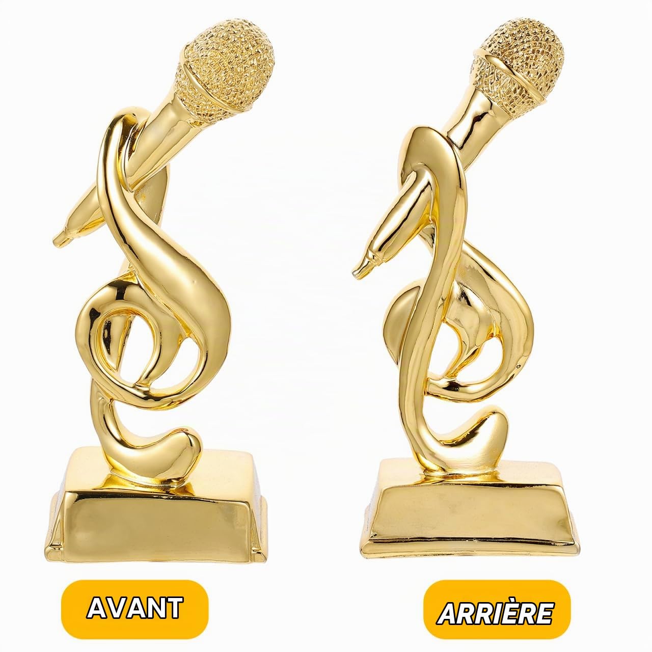 Alipis Trophée De Microphone Doré Trophée De Chant Trophée De Récompense Trophée De Décoration en Or Microphone Petit Microphone Décor Musical Microphone pour Enfants Mini Petit
