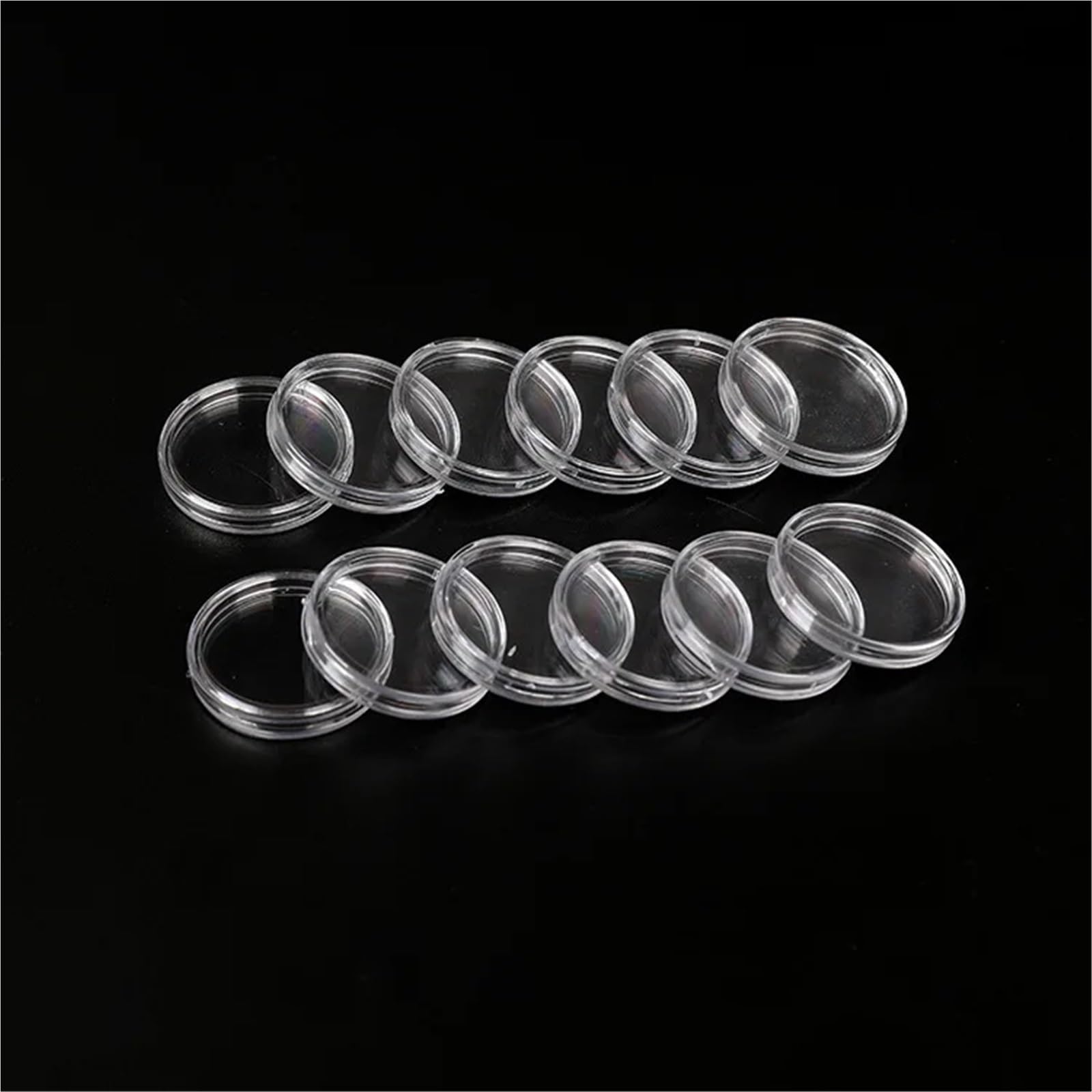 Portamonete in plastica trasparente, per monete e monete, 150 pezzi, 50 x 4 mm