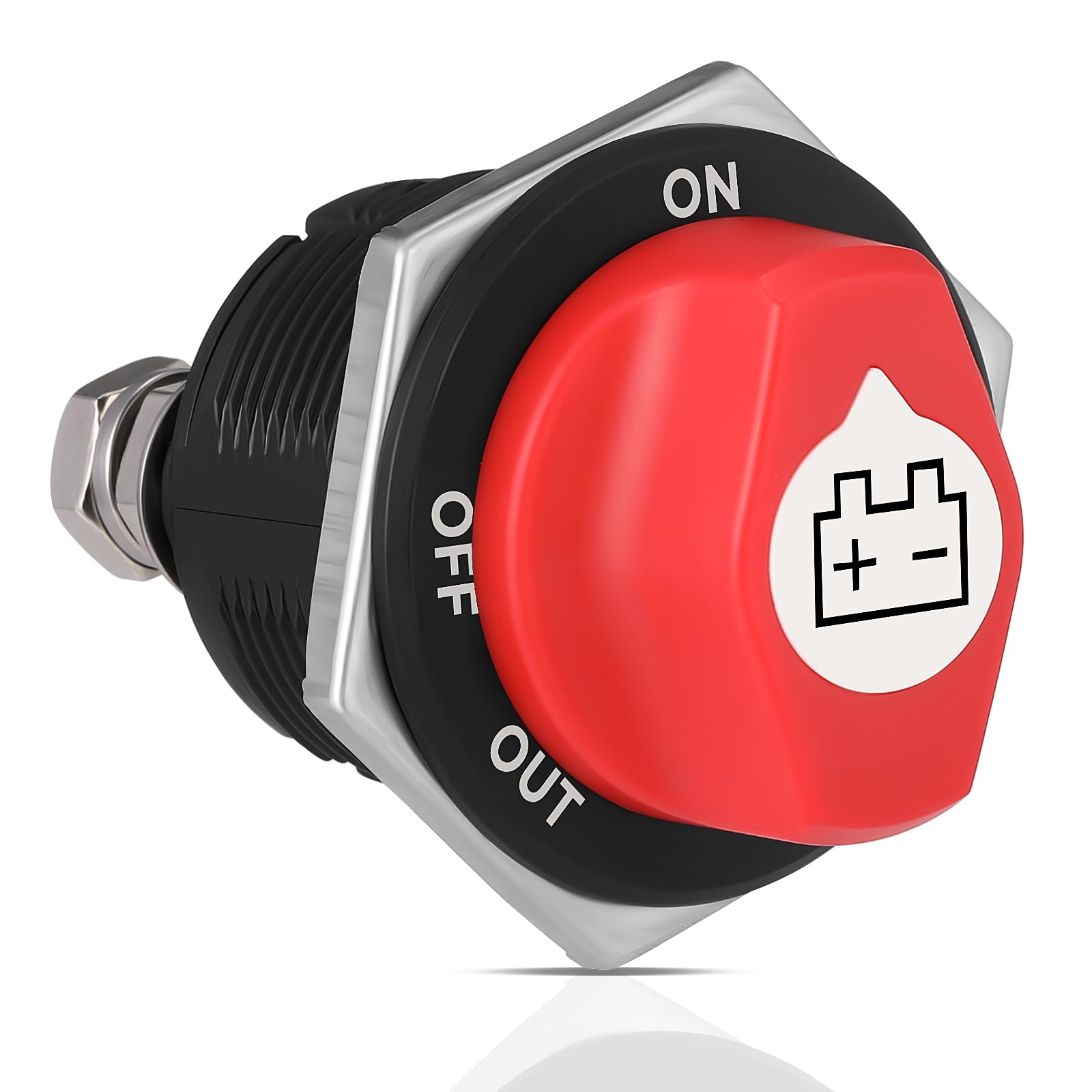 ACLONG Car Battery Isolator Switch, 200A 12-32V DC ON-OFF-OUT Battery Switch Master Power Disconnect Switch for Marine Boat Caravan Car Vehicles RV ATV