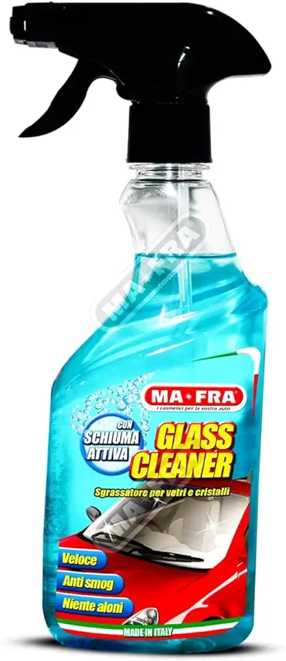Mafra Car Glass Cleaner – 500ml | Windshield, Window & Mirror Cleaning Spray | Safe for Tinted Glass | Suitable for Interior & Exterior Use | Fast-Drying Formula for Crystal-Clear Visibility