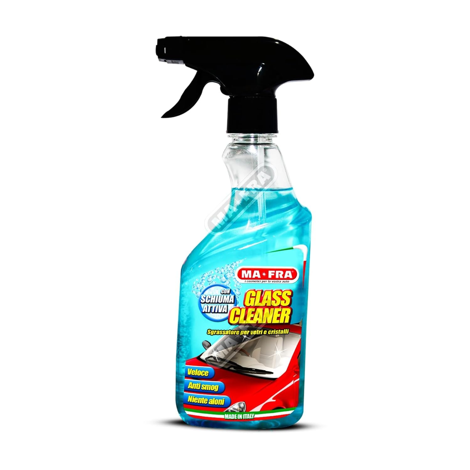 Ma-Fra, Glass Cleaner, Window and Glass Degreaser, Ideal for Cleaning Car Windows, Improves Driving Visibility, Removes Fingerprints and Smog Traces, Leaves no residue or streaks, 500 ml