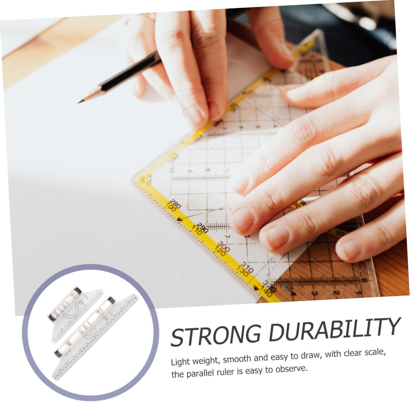 SHINEOFI 5 Series Regla De Medición Plástica Multiusos De Regla Rodante Herramienta De Dibujo Portátil Trazar Líneas Paralelas Y Geométricas 2 Piezas X 5