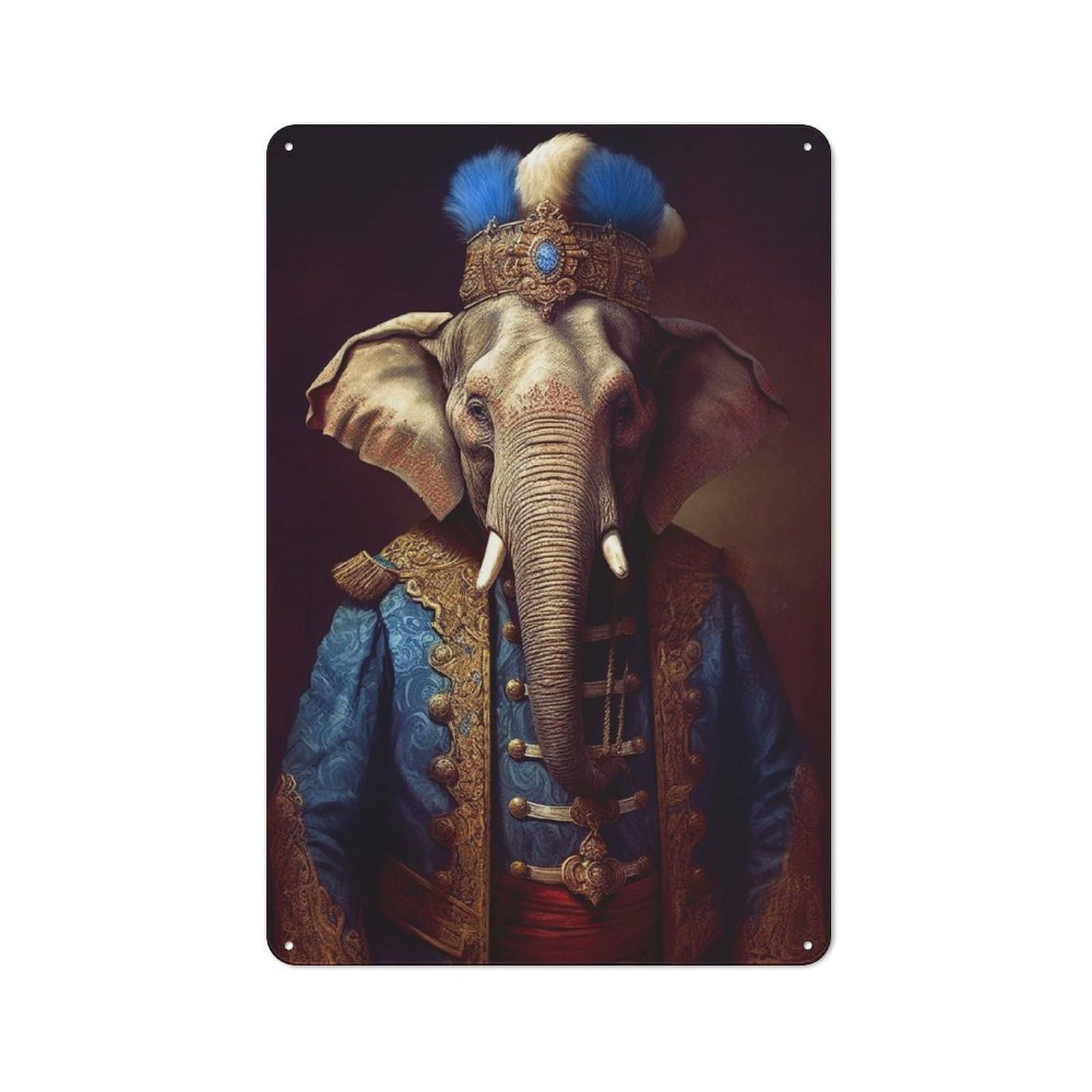 Junmoney Elephant Poster Country Vintage Metal Wall Decor 30X20cm, Farmhouse Metal Sign For Kitchen, Cottage, Porch Or Garden Room