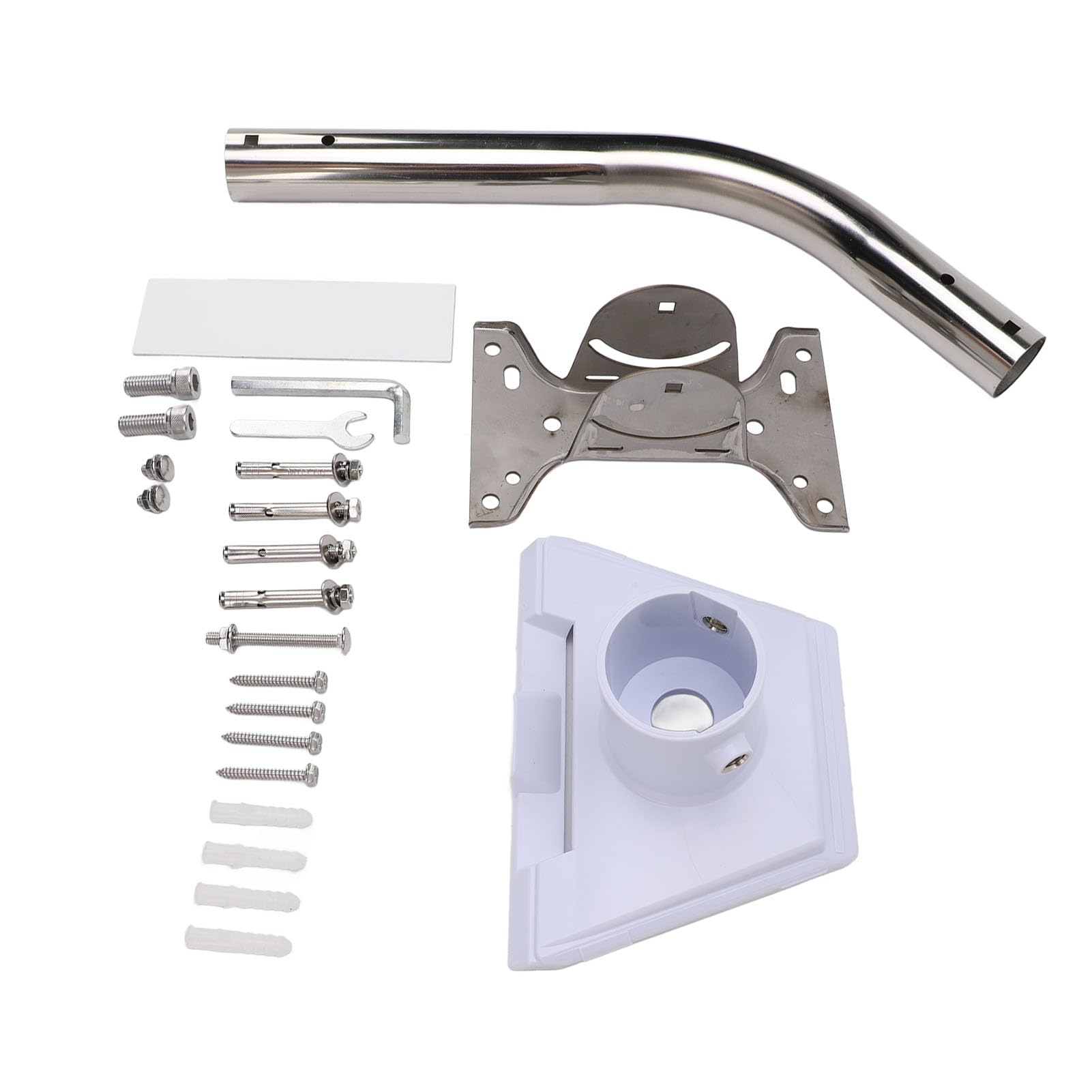 Kit de Montaje Satelital, Soporte Duradero Ajustable Blanco para Antena Parabólica Estándar Gen3 V3, Instalación en el Hogar, ASA, Resistente a la Intemperie