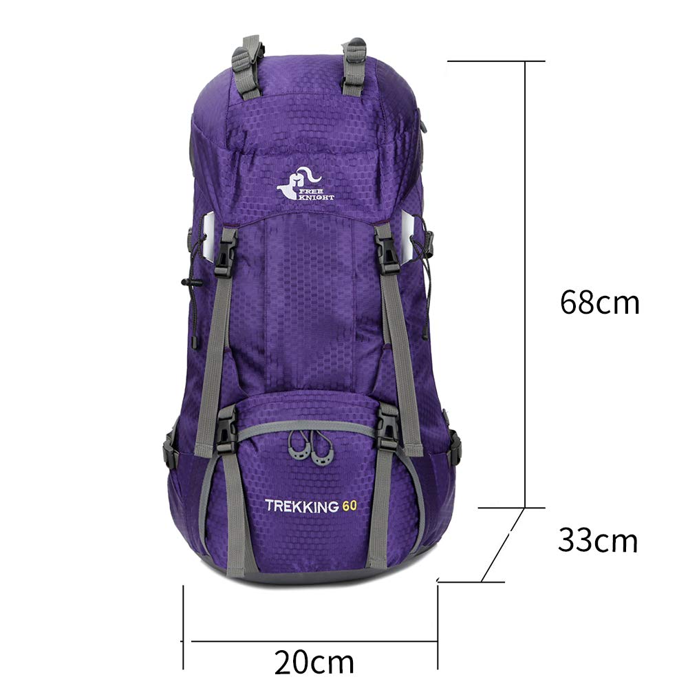 Sac à dos étanche 60 l - Ultra léger - Pliable - Pour la pêche d'escalade - Pour le camping et l'extérieur - Avec housse de pluie