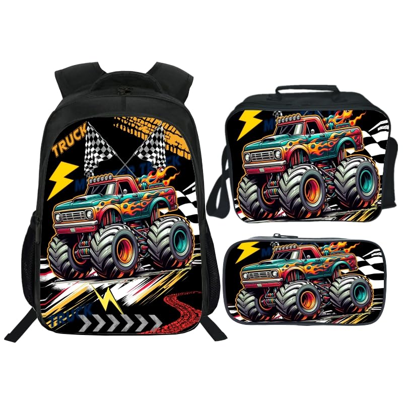 School Backpack Set for Girls Boys 3-in-1 Kids Teens Elementary Middle School Bookbag with Lunch Bag Pencil Case