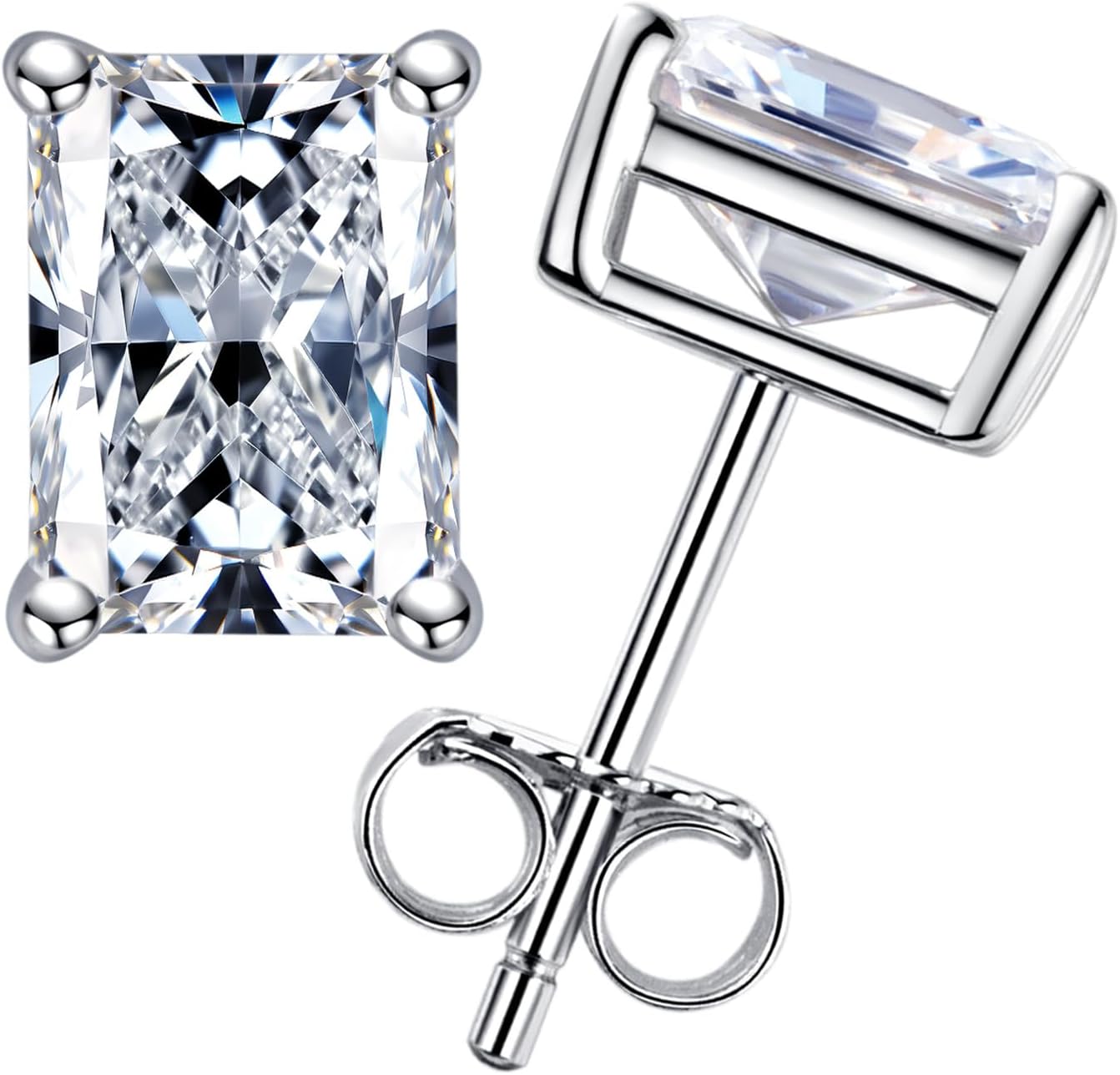 AnuClub 1cttw-6cttw Moissanite Stud Earrings D Color VVS1 926 Sterling Silver Timeless Sparkle Studs Daily Elegance Earrings for Women Wife Her with Certificate