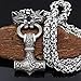 NICEWL Cuervos De Odin con El Martillo De Thor. Mjolnir Collar Colgante. Cadena De Cabeza De Lobo De Metal Vikingo. Mitología Nórdica. Hombres De Acero Inoxidable. Amuleto De Joyería Pagana,60cm